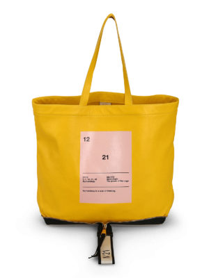 N°21: shopper - Shopper in pelle gialla richiudibile
