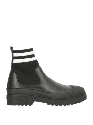 NEIL BARRETT: tronchetti - Stivaletti in pelle con calza