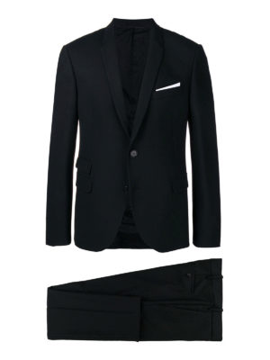 NEIL BARRETT: completi casual - Abito in misto lana nero