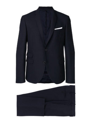 NEIL BARRETT: completi casual - Abito in misto lana blu