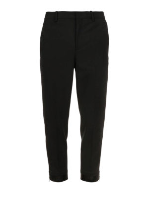 NEIL BARRETT: pantaloni casual - Pantaloni cropped neri con zip