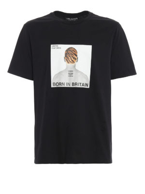 NEIL BARRETT: t-shirts - Profile print cotton T-shirt