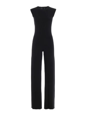 Norma Kamali: tute - Tuta in tessuto stretch nero