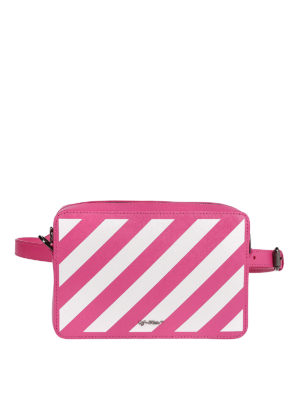 OFF-WHITE: marsupi - Marsupio fucsia con stampa Diag