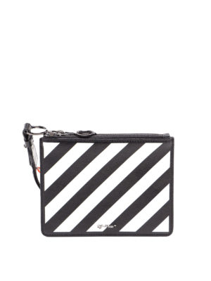 OFF-WHITE: clutches - Diag black and white clutch