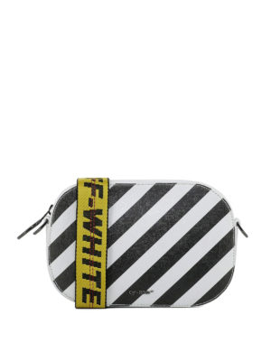 OFF-WHITE: borse a tracolla - Borsa a tracolla Diag Camera in pelle