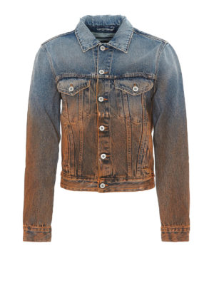 OFF-WHITE: giacche denim - Giacca in denim di cotone degradé
