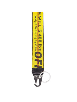 OFF-WHITE: key holders - Industrial yellow jacquard key holder