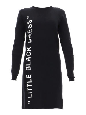 OFF-WHITE: abiti al ginocchio - Abito nero con scritta