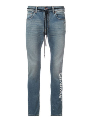 OFF-WHITE: jeans skinny - Jeans skinny con stampa Off-White
