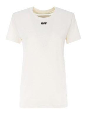 OFF-WHITE: t-shirt - T-shirt avorio stampa Arrows