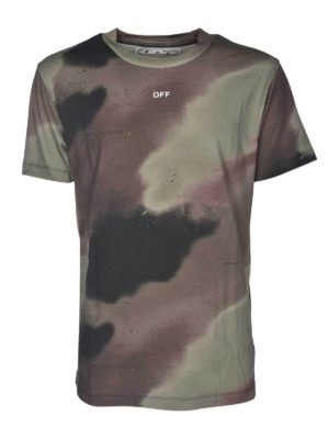 OFF-WHITE: t-shirts - Camo Stencil Slim T-shirt