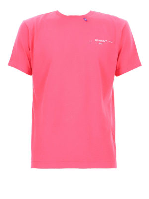 OFF-WHITE: t-shirt - T-shirt rosa con stampa logo