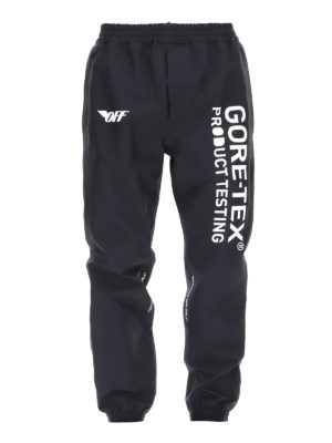 OFF-WHITE: pantaloni sport - Pantaloni in tessuto tecnico con scritte