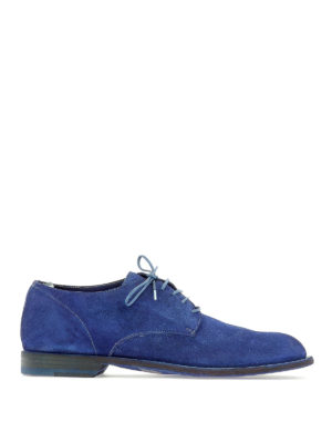 OFFICINE CREATIVE: classiche - Scarpe Derby in pelle scamosciata blu