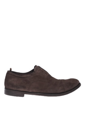 OFFICINE CREATIVE: scarpe stringate - Oxford in camoscio marrone