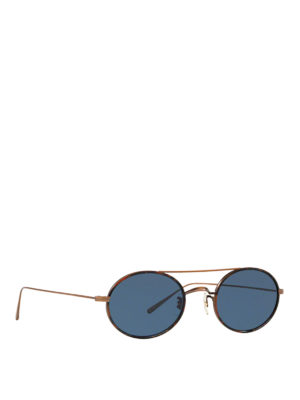 OLIVER PEOPLES: sunglasses - Shai blue lens oval sunglasses