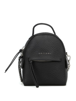 ORCIANI: zaini - Mini zaino in pelle a grana nera