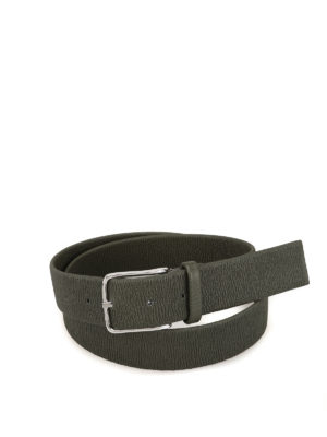 ORCIANI: cinture - Cintura in pelle testurizzata verde militare