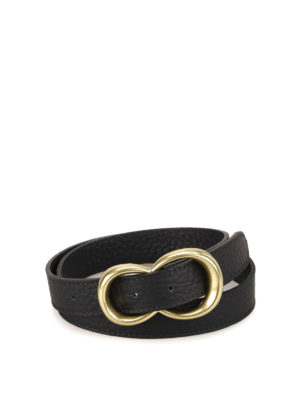 ORCIANI: cinture - Cintura in pelle a grana nera