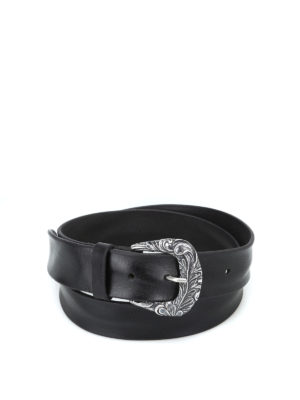 ORCIANI: cinture - Cintura nera in pelle Bull Soft