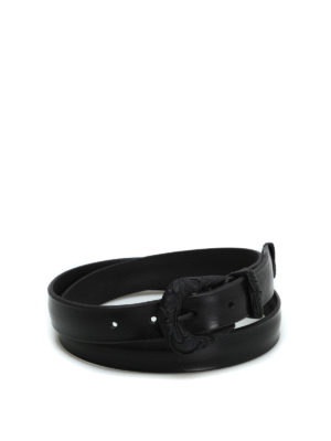 ORCIANI: cinture - Cintura Bull Soft nera con fibbia lavorata