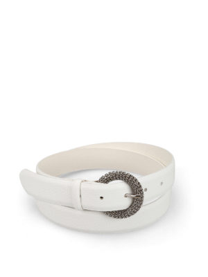 ORCIANI: cinture - Cintura bianca con fibbia in micro catena