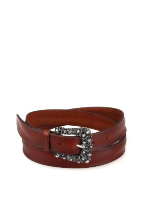 ORCIANI: cinture - Cintura in pelle con cristalli sulla fibbia