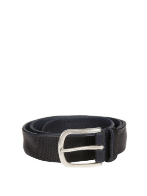 ORCIANI: cinture - Cintura in pelle traforata blu