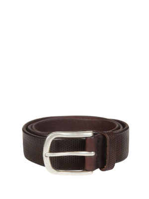 ORCIANI: cinture - Cintura in pelle traforata marrone