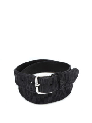 ORCIANI: cinture - Cintura New Bark in pelle nera