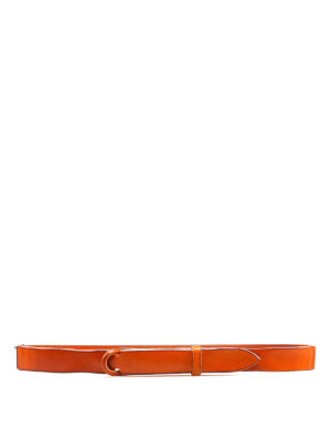 ORCIANI: cinture - Cintura Nobuckle Dive in pelle arancione