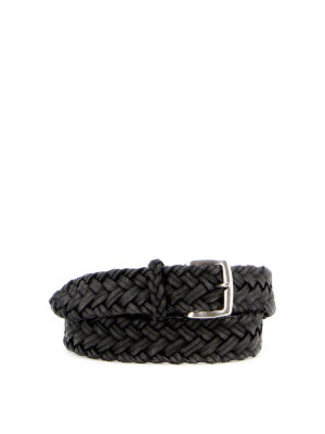 ORCIANI: belts - Spin woven leather belt