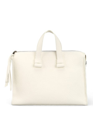 ORCIANI: bauletti - Bauletto in pelle a grana bianca