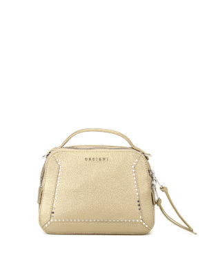 ORCIANI: borse a tracolla - Borsetta in pelle oro con borchie