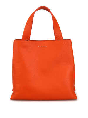 ORCIANI: borse a spalla - Borsa a spalla Jackie in pelle arancione