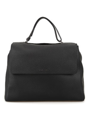 ORCIANI: borse a spalla - Borsa Sveva grande in pelle a grana nera