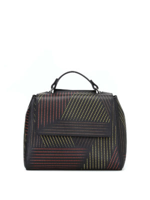 ORCIANI: borse a spalla - Borsa a spalla piccola Sveva Stitch ocra