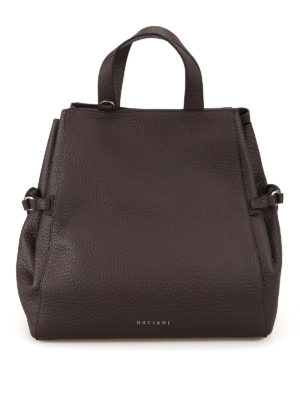ORCIANI: shopper - Borsa Fan grande in pelle a grana