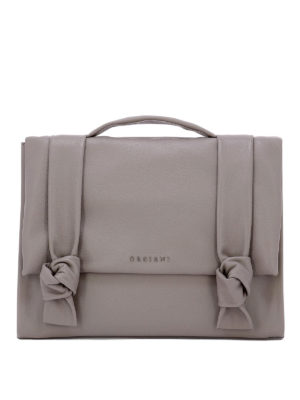 ORCIANI: shopper - Borsa a mano Lotus grigia con dettaglio nodi