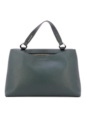 ORCIANI: shopper - Borsa a mano grande Micron in pelle verde