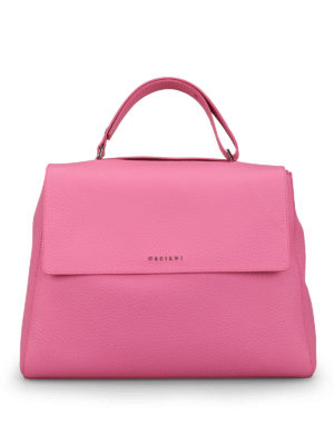 ORCIANI: shopper - Shopper Sveva L in pelle fucsia