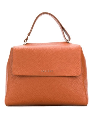 ORCIANI: shopper - Borsa Sveva Soft media in pelle tabacco