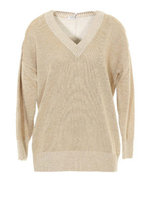 P.A.R.O.S.H.: maglia collo a v - Maglione Lili in lana e fili di lurex