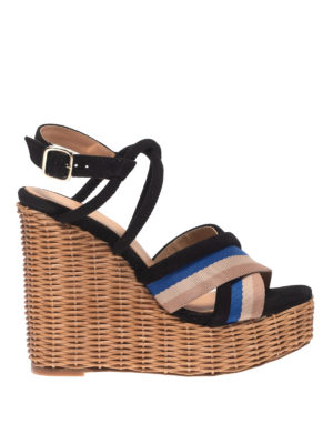 Paloma Barcelò: sandali - Sandali Yves in tessuto con zeppa