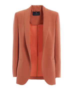 Paolo Fiorillo: blazers - Apricot crepe cady open front blazer