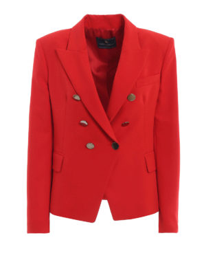 Paolo Fiorillo: giacche blazer - Blazer doppiopetto in crepe cady rosso