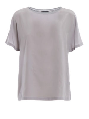 Paolo Fiorillo: bluse - Blusa in seta a maniche corte color argento