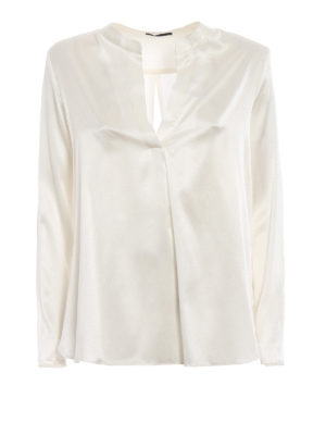 Paolo Fiorillo Capri: blouses - White stretch silk satin blouse