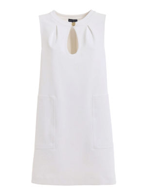 Paolo Fiorillo: knee length dresses - Keyhole detail white dress